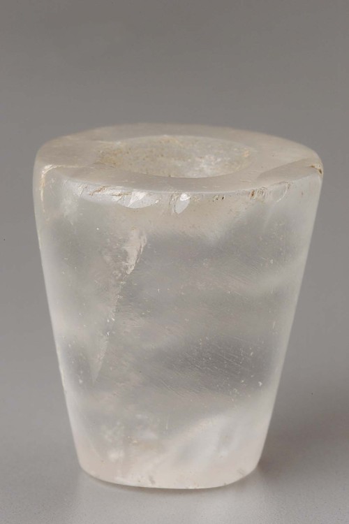Ancient Egyptian crystal dummy canopic jar, inscription scratched on side, dynasty 6, 2323-2150 BCE,