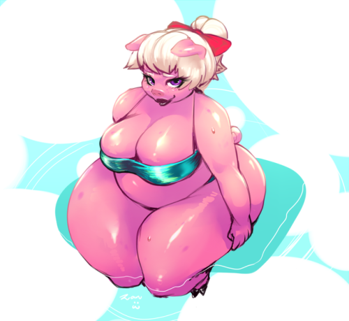 Couldn’t sleep, decided to doodle a S N A C C of a piggu, @cyancapsule ‘s Emelie :3