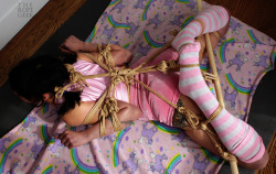 leatherlacedbass:  theropegeek:  rope and photo by memodel: @ropebaby  The way her feet are tied up together is my fave such a cute photoset