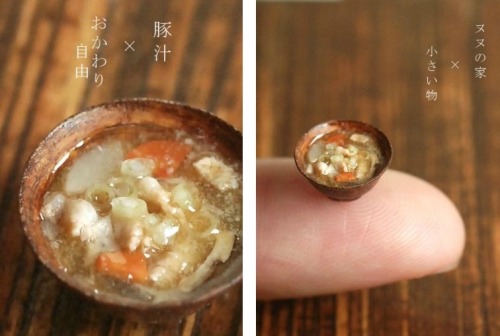 thatfilthyanimal:  archiemcphee:Today the Department of Miniature Marvels is marveling at the exquisitely detailed creations of Japanese miniature artist Tomo Tanaka. Since 2002 he’s been creating 1/12 scale miniature versions of all sorts of food and