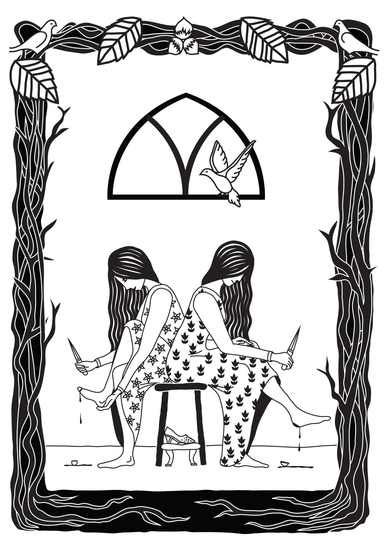 laura-illustration:  Forgotten Fairy Tales Adobe Illustrator, screen print and ink