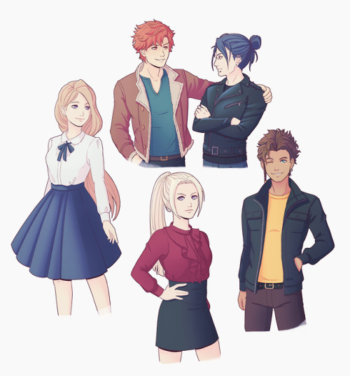 Some ideas for modern AU outfits