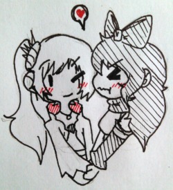 saucytango:  Kissy monochrome doodle~  (Happy