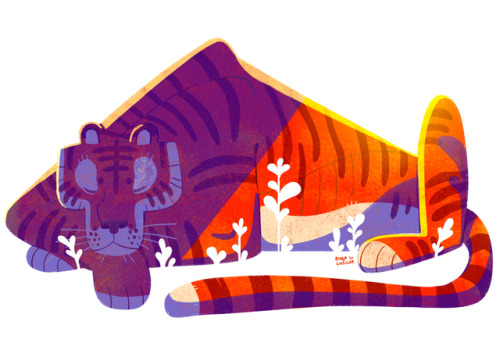 Monday chill #tiger #sleeping #BigCat #Illustration #HugoLCuellar #hugolcuellar #doodle #digital htt