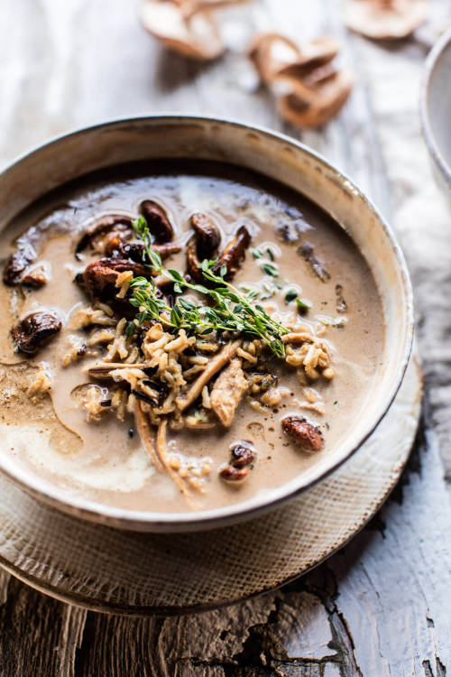 daily-deliciousness: Cream of mushroom chicken wild rice soup