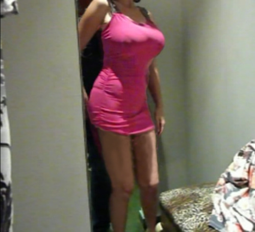a-slutty-naughty-hotwife:  tryin on bimbo dresses