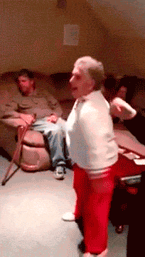 onlylolgifs:  Grandma playing kinect