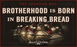 artofmanliness:  Our series on the Spartans continues with a fascinating look at the “syssitia” — all-male messes, dining clubs, basically, gentlemen’s dinners. Spartan men ate with their dining club every night, which created the iron-clad bonds