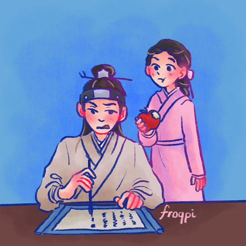 froqpi-art:letter for day 2 of tsomd winter investigation week! theyre writing to sui zhou (whos off