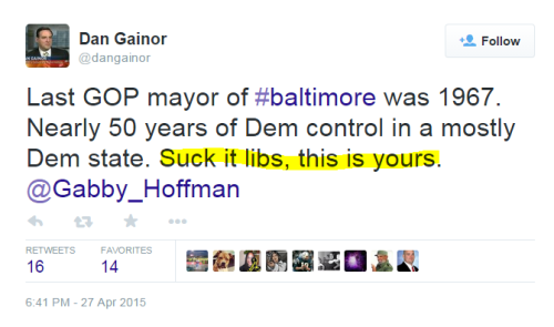curlyxgoddess:  mediamattersforamerica:    White conservatives say things like, “We don’t riot. We shoot rioters.” Then they complain black people are too violent? You can’t miss the point much more than that.  infuriating   They kill our fathers