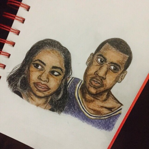 ultraviolettethoughts:  Aaliyah & Jay Zworking on mastering shading and facial features. soon enough. 
