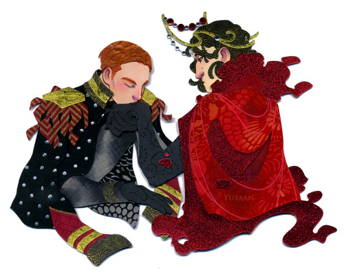 yutaan:Papercraft commission for @teethingpains for Emperor!Hux and Senator!Kylo. The red cloak was 