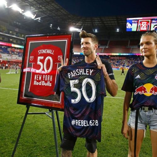 prideliveofficial: @newyorkredbulls welcomed the #rebel628 crew for their Pride Night on #stonewalld