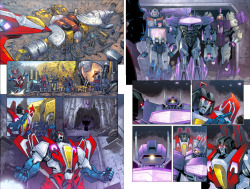 biorobo:  priscillaat:  Transformers RID #11, Pages 10-11, 13-14 Art by Guido GuidiColors by me.  lookit them fine robos