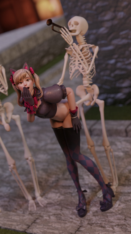 nextr3d: IT’S SPOOKTOBER BABY!RE-DOOT FOR CALCIUM! So I was browsing reddit and I came across a doot skeleton meme(or whatever is it called) and I thought that it’s brilliant idea to make lewd render out of it(yes I was drunk).  So here it is :D uploadir