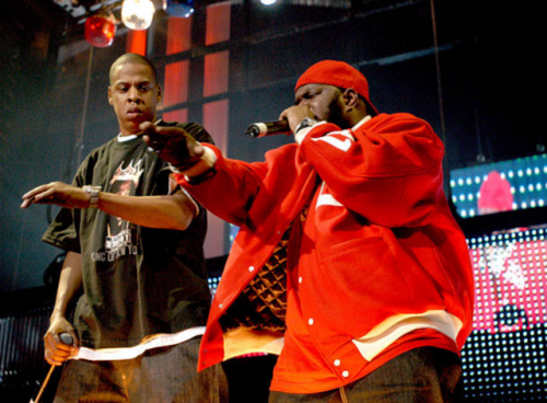 aintnojigga: Jay-Z and Freeway, photographed performing during his “Fade to Black” farewell concert 