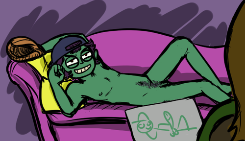 jonnycocksville:  imagineyouricon:  Imagine your icon going on to your bed, getting into that pose, and then when you walk in to your bedroom, your character looks at you and says, “Draw me like one of your French Girls~”     I worked on this for