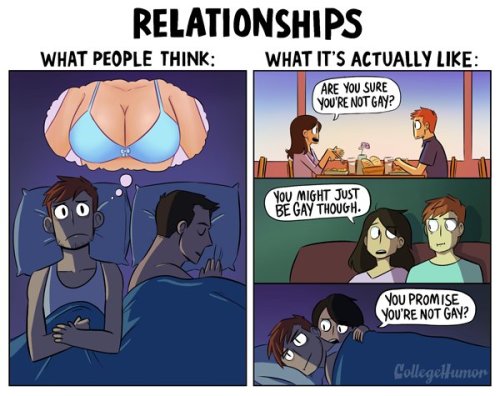 pr1nceshawn:What People Think Being Bisexual is Like vs. What It’s Really Like.