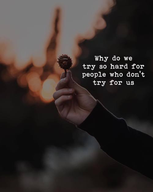 quotesndnotes: Why do we try so hard for people who don’t try for us.