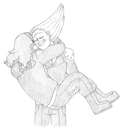 nartothelar: A commission for the beautiful @birbpotate, who wanted Mic carrying Aizawa in his arms! Thanks for commissioning me and I hope you like it birb! I also put the line work under the cut because I really like how it turned out~ 
