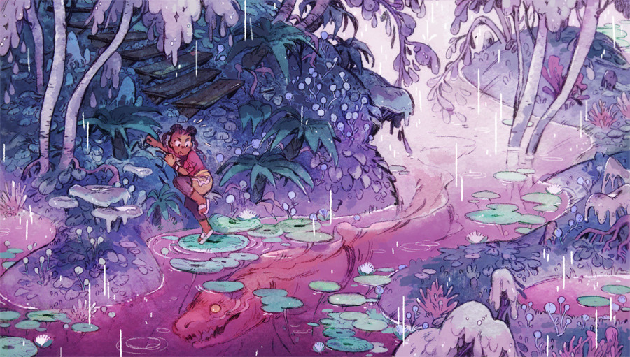 erysium: More exploring! ☔ Just watercolor washes for texture with this one, &amp;