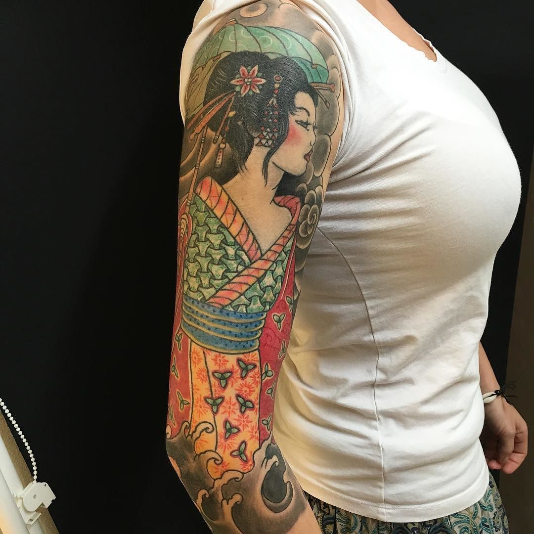 ilikehorimono:  Geisha Sleeve  #alexwegner #horisou #germany #tebori #irezumi #wabori