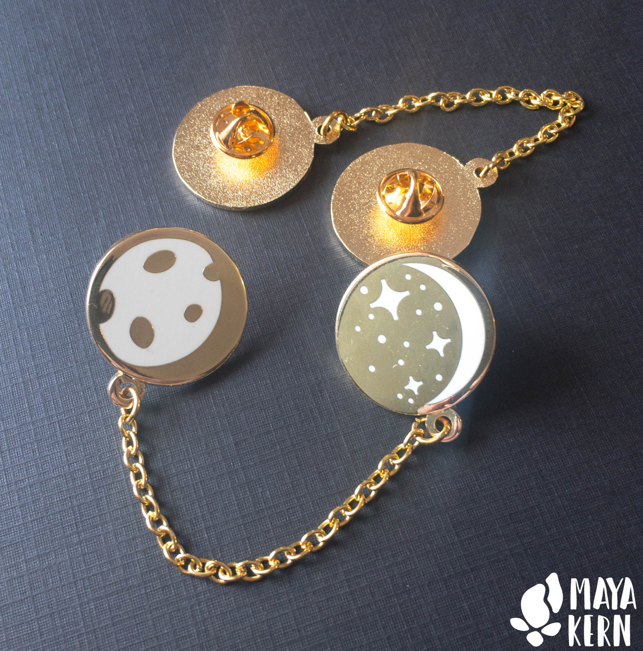 mayakern: lunar lapel pins perfect for your favorite werewolf. or i guess a people.