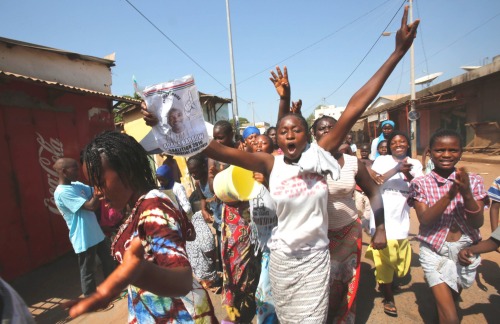 Celebrations are taking place in Gambia as opposition candidate Adama Barrow defeated President Yahy