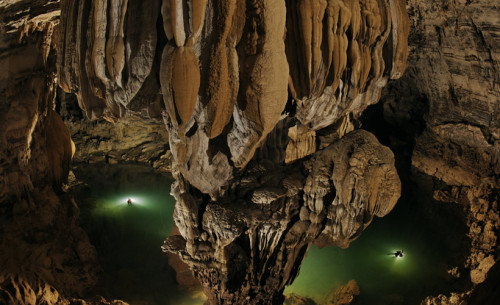 across-the-music: sixpenceee: At more than 200m high, 150m wide and 5km long, the Hang Son Doong cav