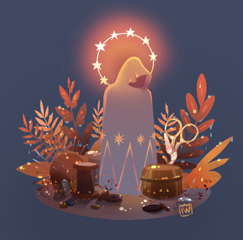 lemonjuiceday:Fourth illustration of the serie: The little ghost of the seven stars
