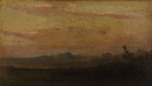 Cristiano Banti (1824 - 1904)“Paesaggio al tramonto”