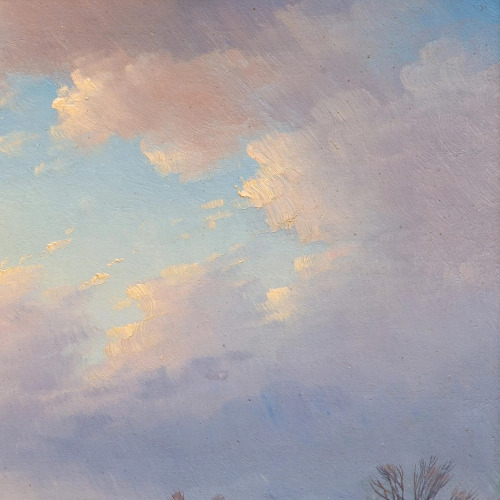 laclygrantham:Activities on a Frozen River by Sunset (sky details), Jan Jacob Spöhler (Dutch, 1811 -