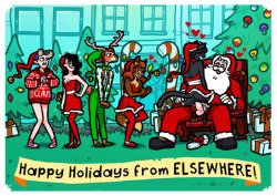 elsewhere-comic:  Happy Holidays from ELSEWHERE!  I just want to thank you all for reading. ELSEWHERE will be back on January 7th, starting a brand new story ~ The Dryad Seed.See you all in 2018!Love,~ Delidah 