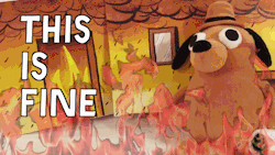 kateordie:  ryannorth:  kcgreenn:  prostheticknowledge:  ‘This Is Fine’ Plush Kickstarter campaign from KC Green brings to physical life a familiar meme, the content coffee-drinking dog in a burning house:   From that far away year of 2013 comes a