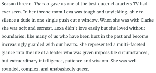 commanderlexaofthegrounders:The Best and Worst LGBTQ TV Characters of 2016  (via Autostraddle)