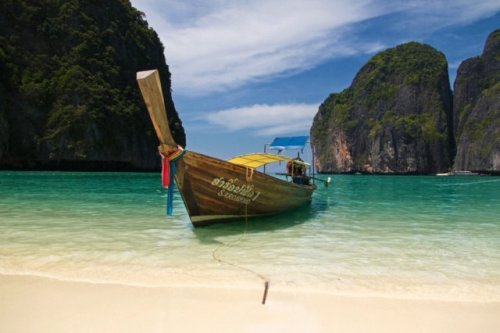 Maya Beach Thailand Long Tail Boat. Photo by Glen Unsworth