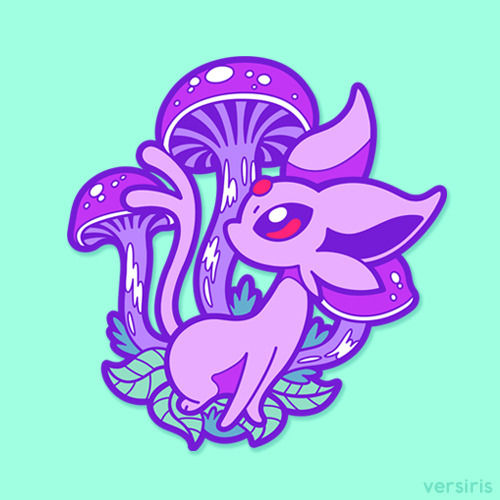 versiris:  Eeveelutions and their matching species of mushroom  My new enamel pin series live on Kic