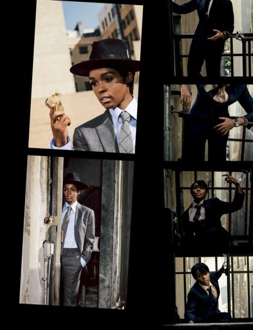 glumshoe: girlwithlandscape: Janelle Monáe Stars in “Noir Town,” Directed by Jord