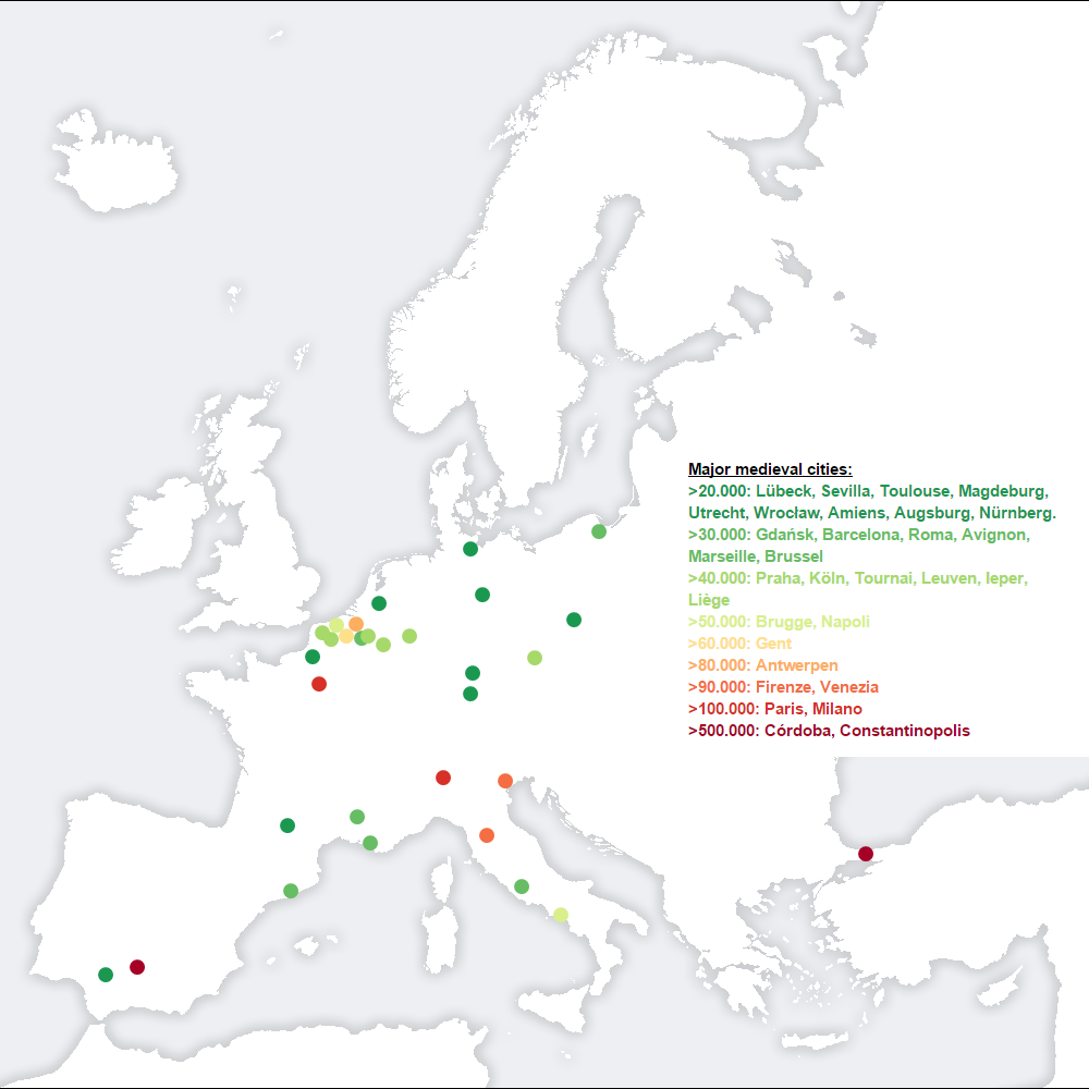 Europe's biggest cities in 1400. Related: Largest... - Maps on the Web