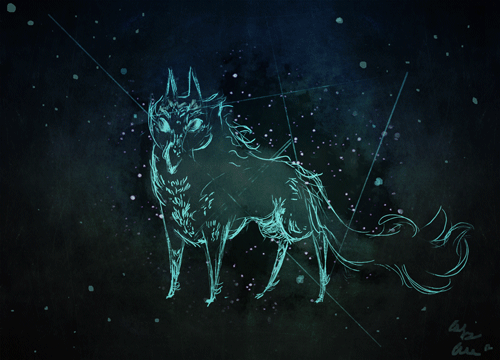 Super quick animation for some music I was listening to. Cosmic Wolf!