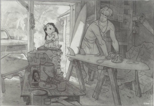 the-disney-elite:  Paul Felix‘s concept art for Lilo &amp; Stitch (2002) Via: Lilo &am