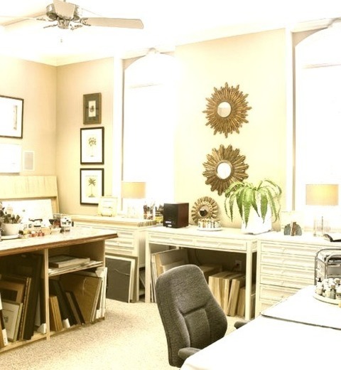 Home Office In Raleigh Picture Of A Large Transitional Freestanding Desk In A Home Studio With A Carpeted