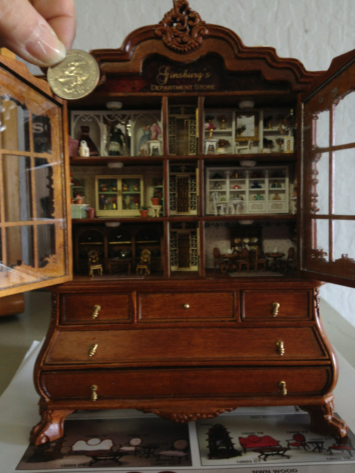 a-mini-a-day:  MINIATURE-CEPTION (miniception?)-Engagement ring ring by Greg Sims-Mini dollhouse store display with minis in it.-Miniature garden with miniature garden in it by Janit Calvo-Mini capsule toy machines that came out of capsule toy machines