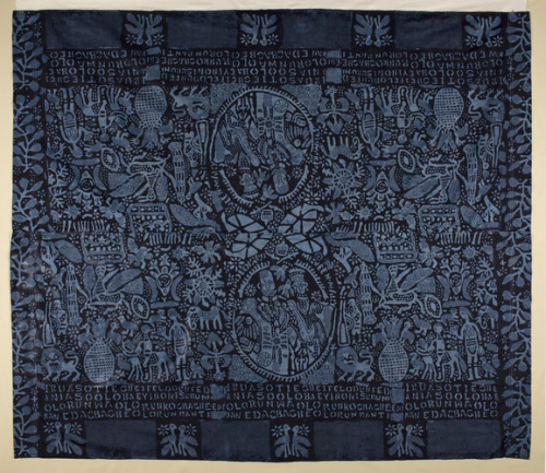 slam-african: Commemorative Cloth (adire oloba), Unidentified Yoruba artist, mid-20th century, Saint