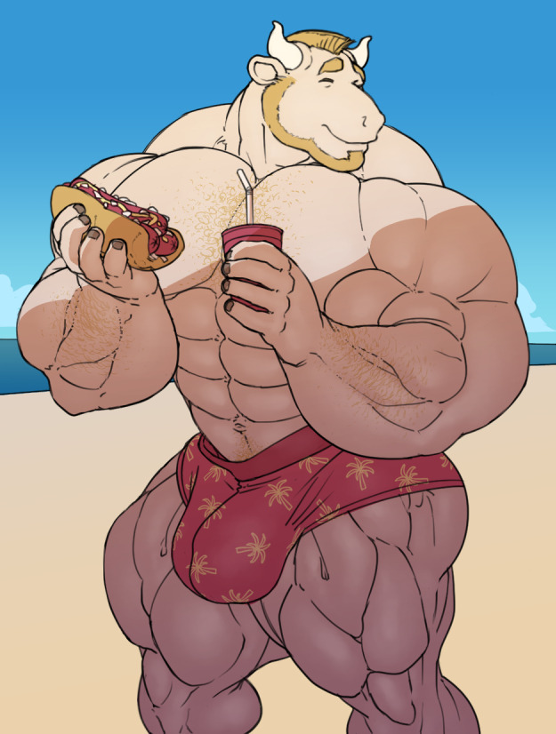 ripped-saurian:beach bull