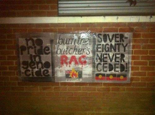 22 January 2017: Anti-colonial pasteups throughout southeast Victoria in the days leading up to Inva