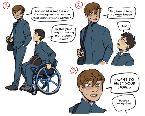 in celebration of the fact that im HALFWAY DONE WITH THE ART FOR WHEELCHAIR AU BAYBEEEEE im posting 