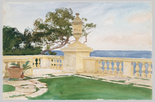 John Singer Sargent (American; 1856–1925)Terrace at VizcayaWatercolor and graphite on white wove pap