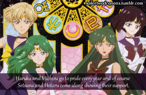  Haruka and Michiru go to pride every year and of course Setsuna and Hotaru come along showing their