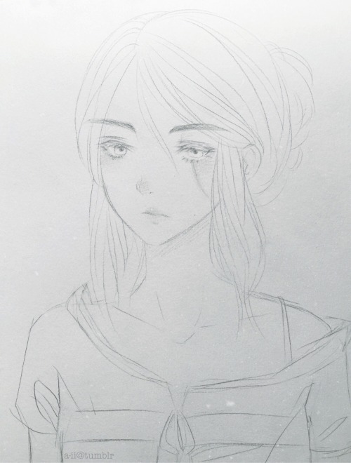 Quick eraser-less sketch of ciri: one of my favourite characters from the witcher (and of all time)!